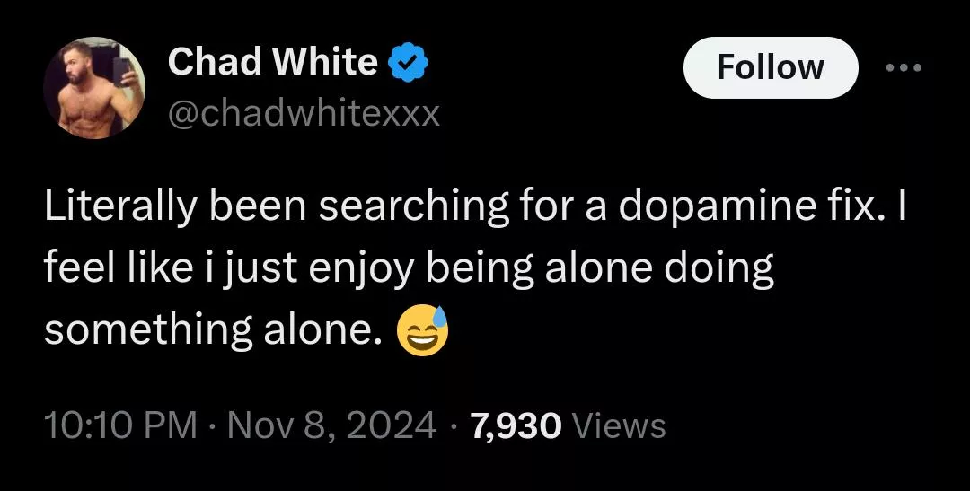 Chad White alone