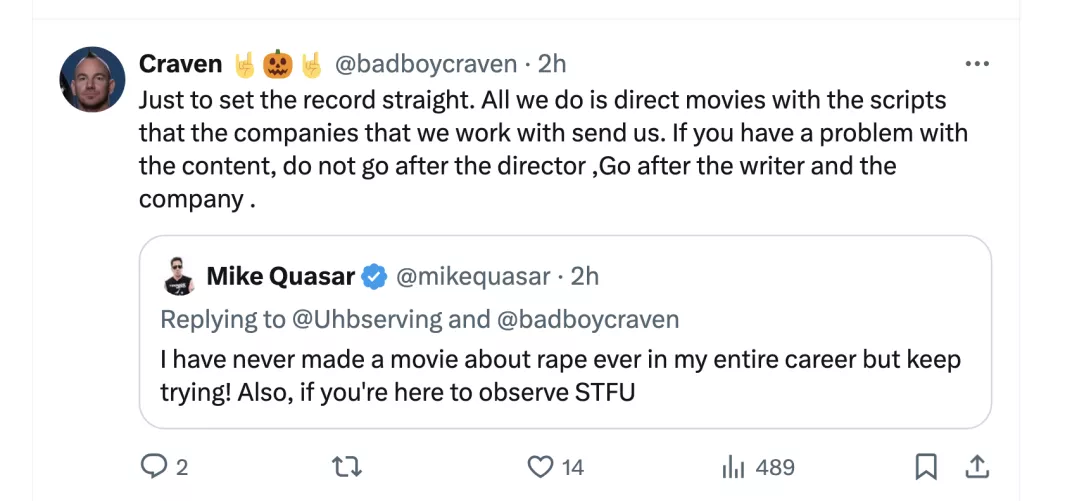 Director Craven Moorehead: ‘just following orders’