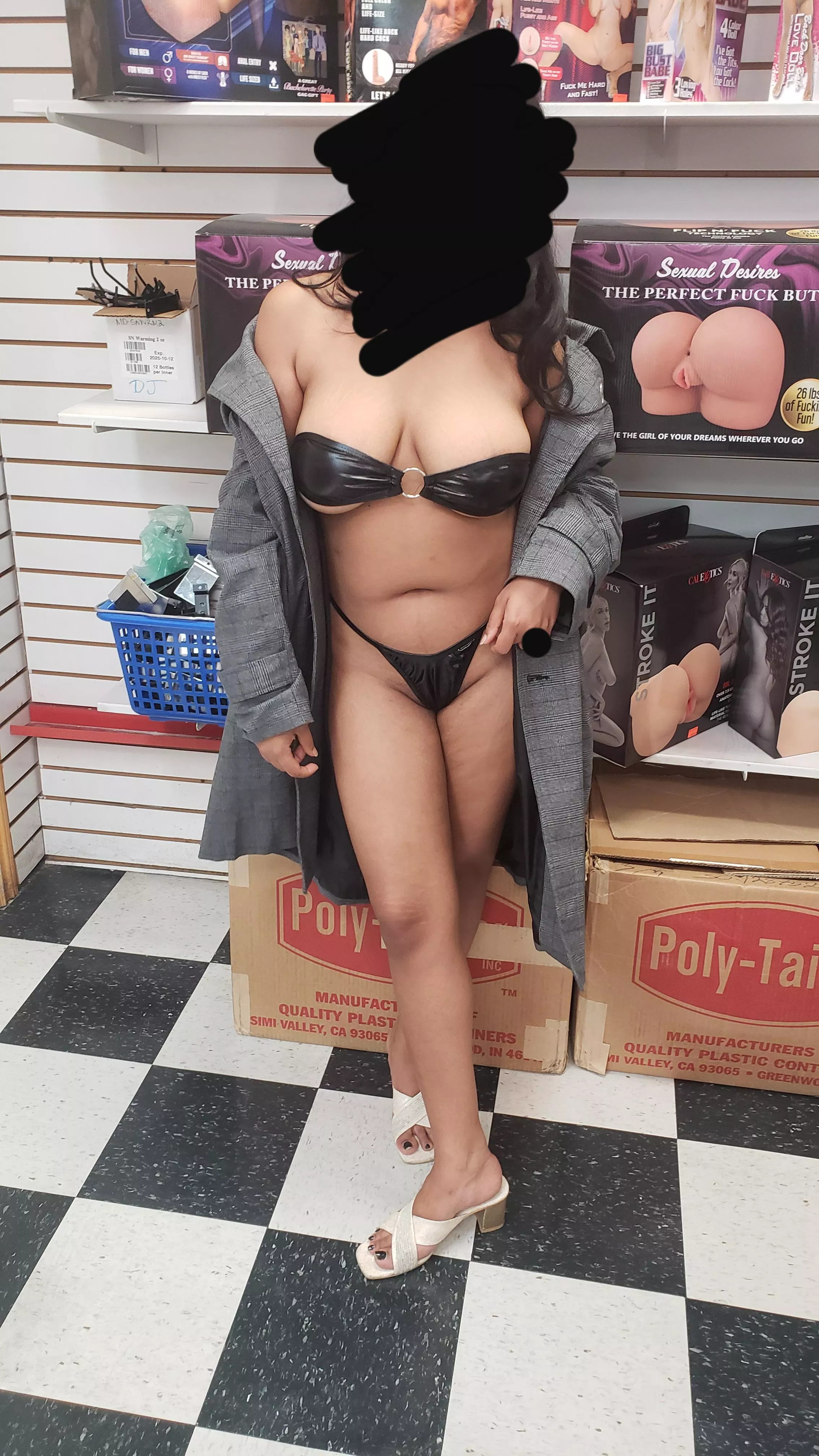 Going wild at the adult store 