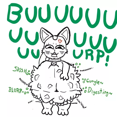 {image} Grandma turbo cat vore sketch [DanDaDan/Feral/bigBelly/Grandma Turbo Cat)