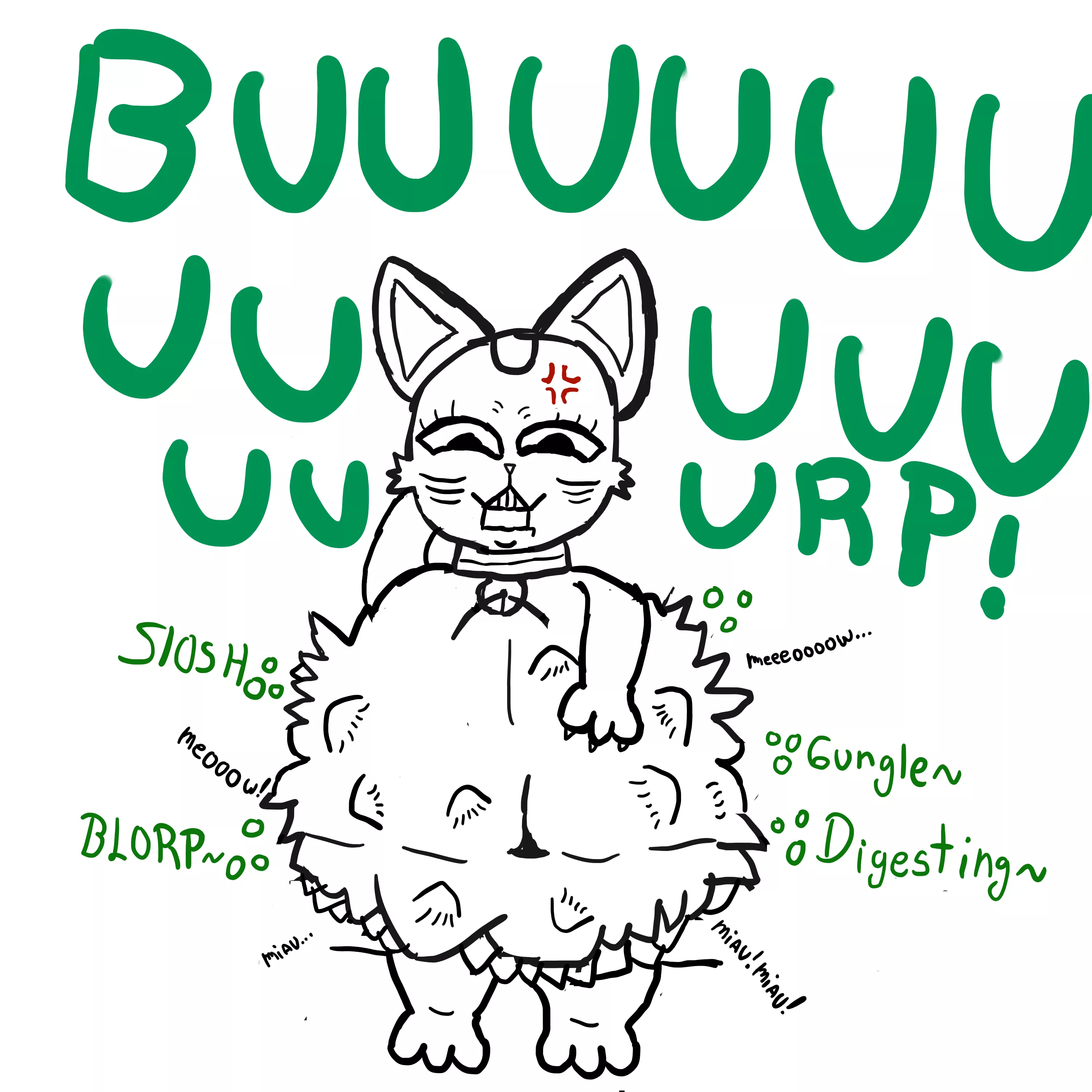 {image} Grandma turbo cat vore sketch [DanDaDan/Feral/bigBelly/Grandma Turbo Cat)