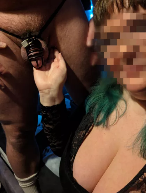 My Wife locks me up before spending the night with her male friend, she'll usually set me tasks and jobs to complete for when she returns.