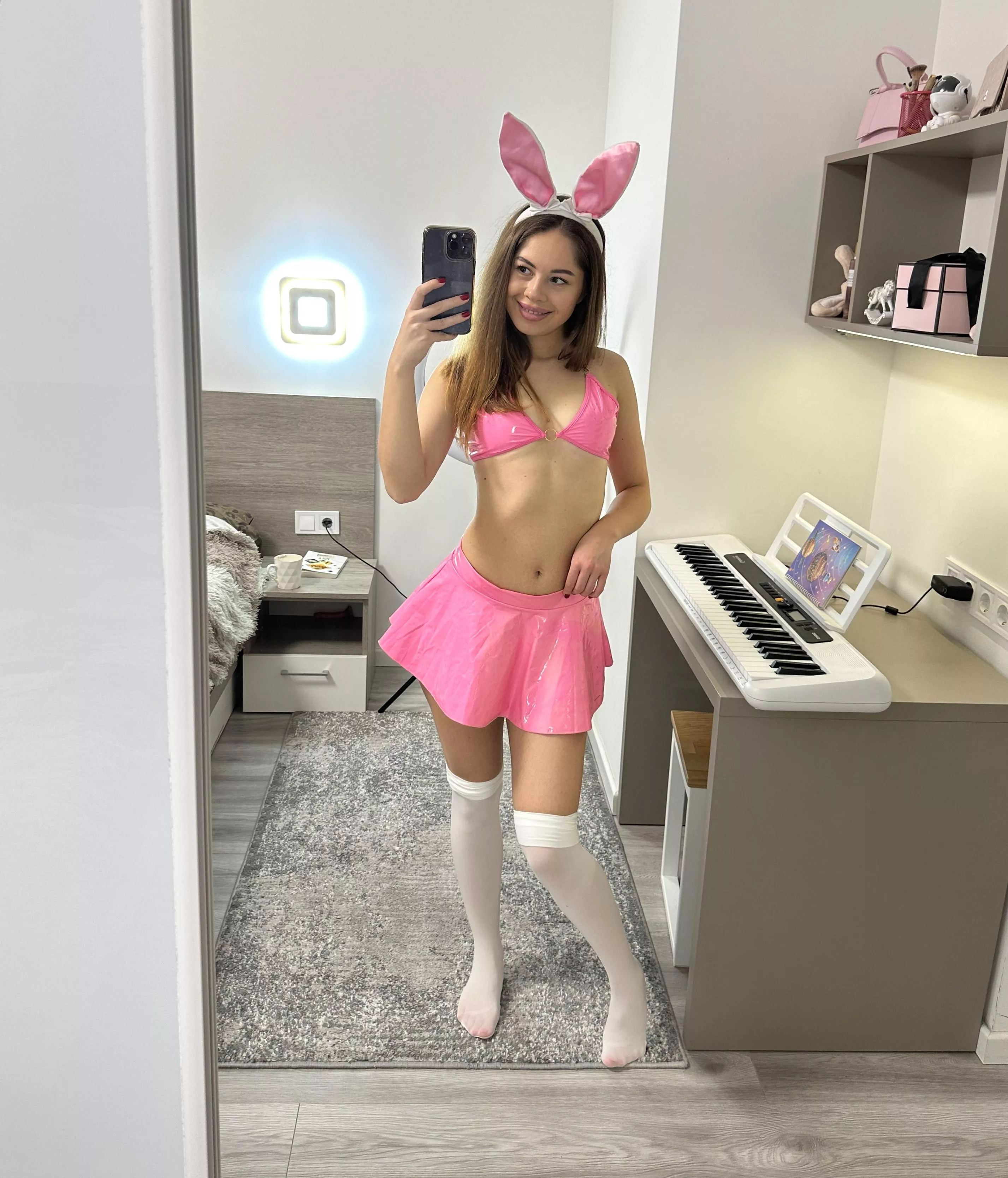 such a sexy bunny in the mirror