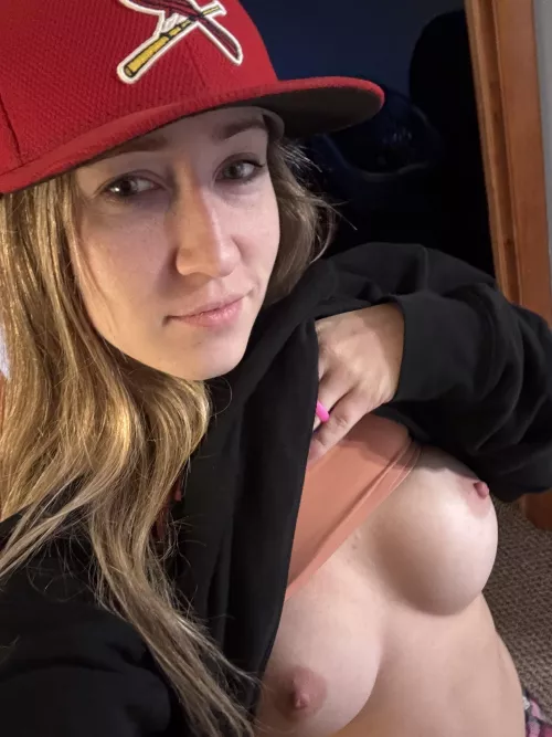 Wear your man’s hoodie and his hat to WFH day. (STL) 