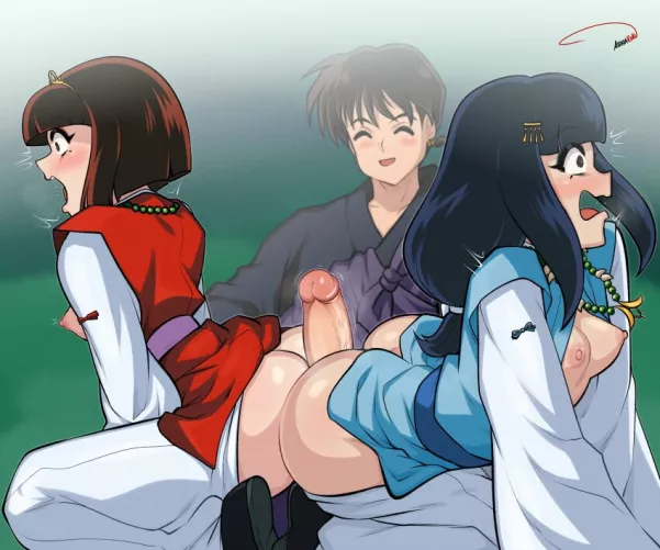 Double Assjob with Momiji & Botan [Inuyasha]