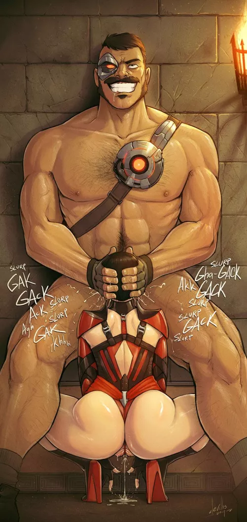 Kano makes good use of Skarlet's face [Mortal Kombat] (DevilHS)