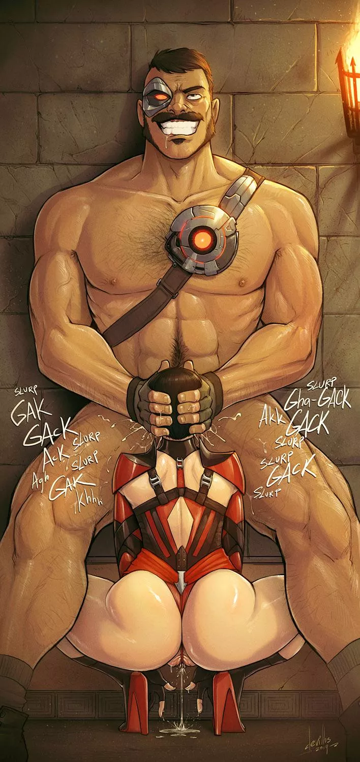 Kano makes good use of Skarlet's face [Mortal Kombat] (DevilHS)