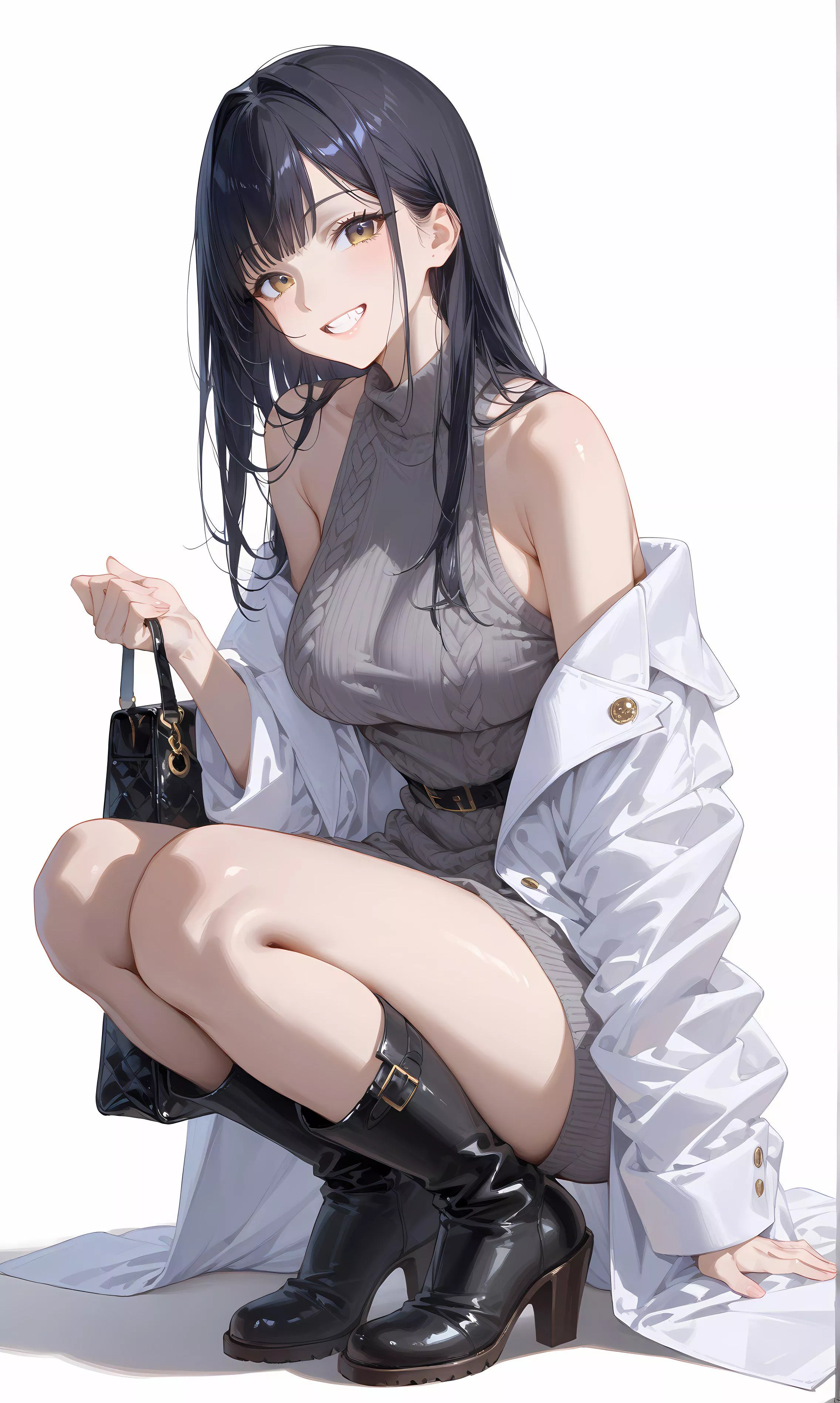 Knit Dress & High Boots