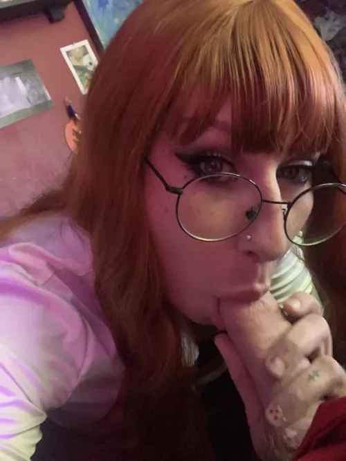 Looking cute with cock in my mouth