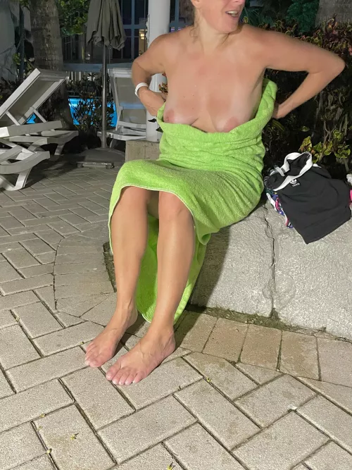 Night swims at resort 