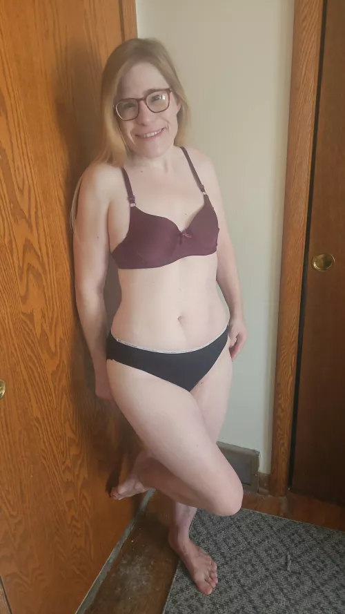 Purple bra and Black Panties 