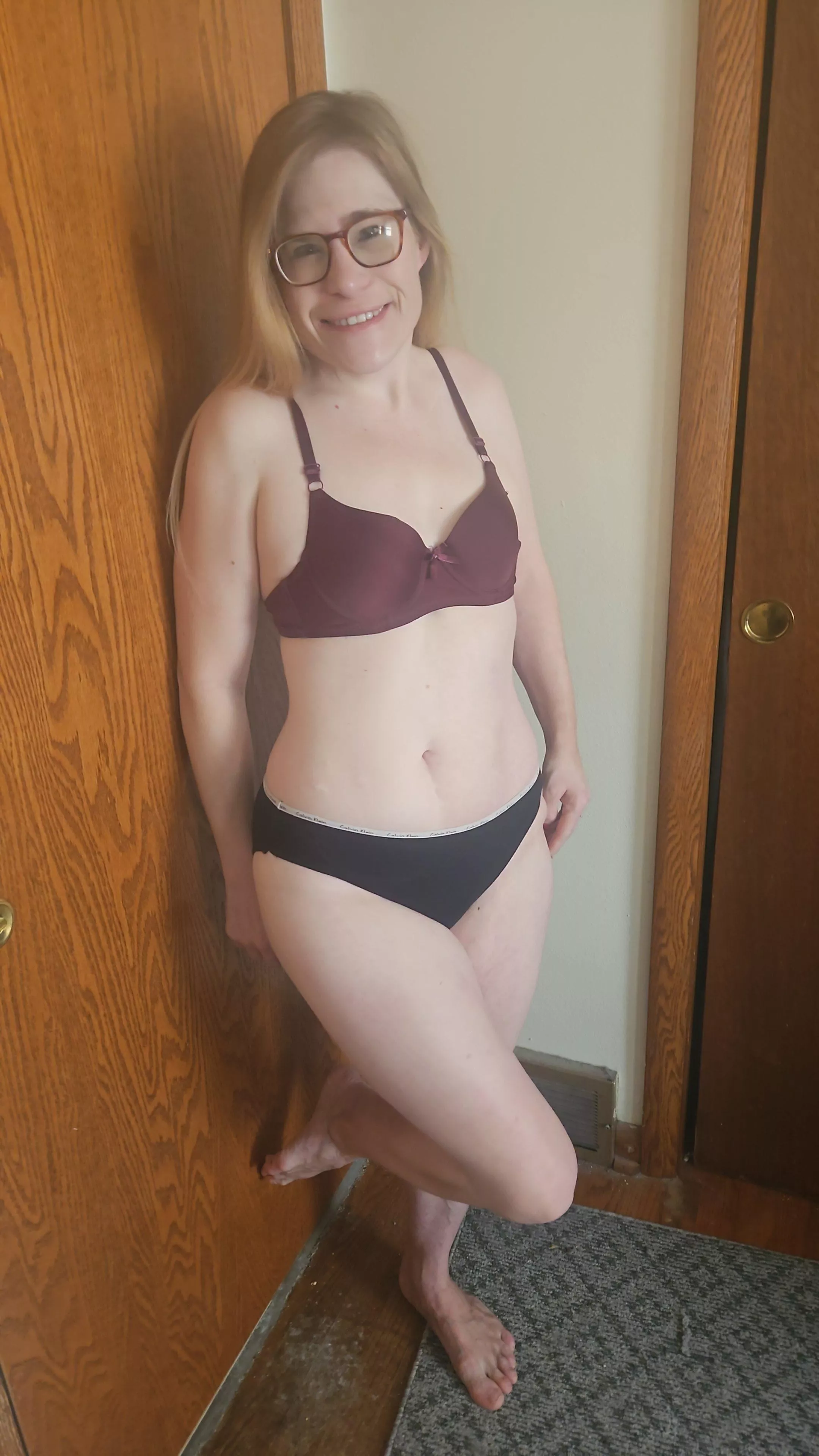 Purple bra and Black Panties 