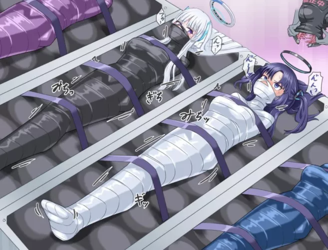 The sensation of being completely wrapped and getting a tight mask shoved over your head, not being able to see but constantly on the edge, having you mouth filled at all times and feeling the pleasure… perfect…