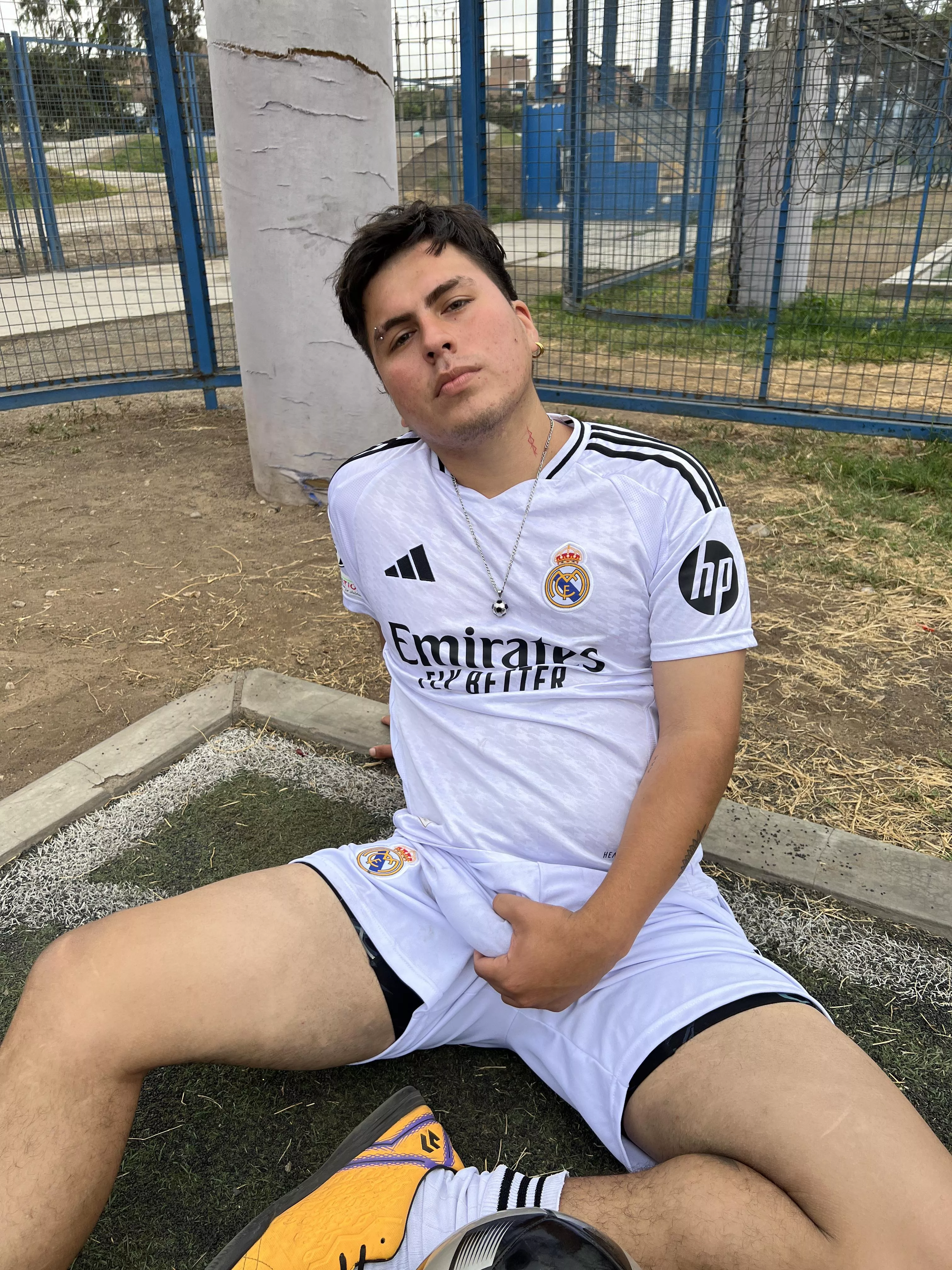 This soccer player's bulge is throbbing should I let it out?