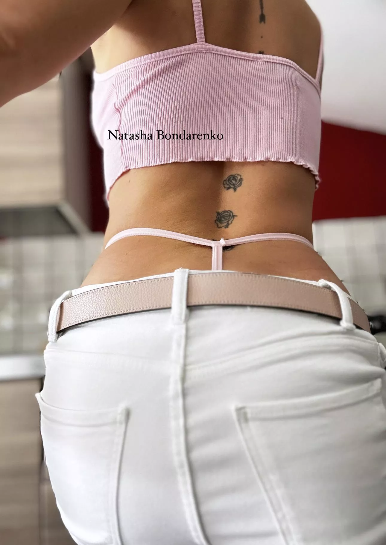 Under my white jeans 