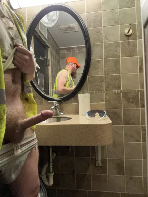 Airing out my filthy redneck cock at a truck stop