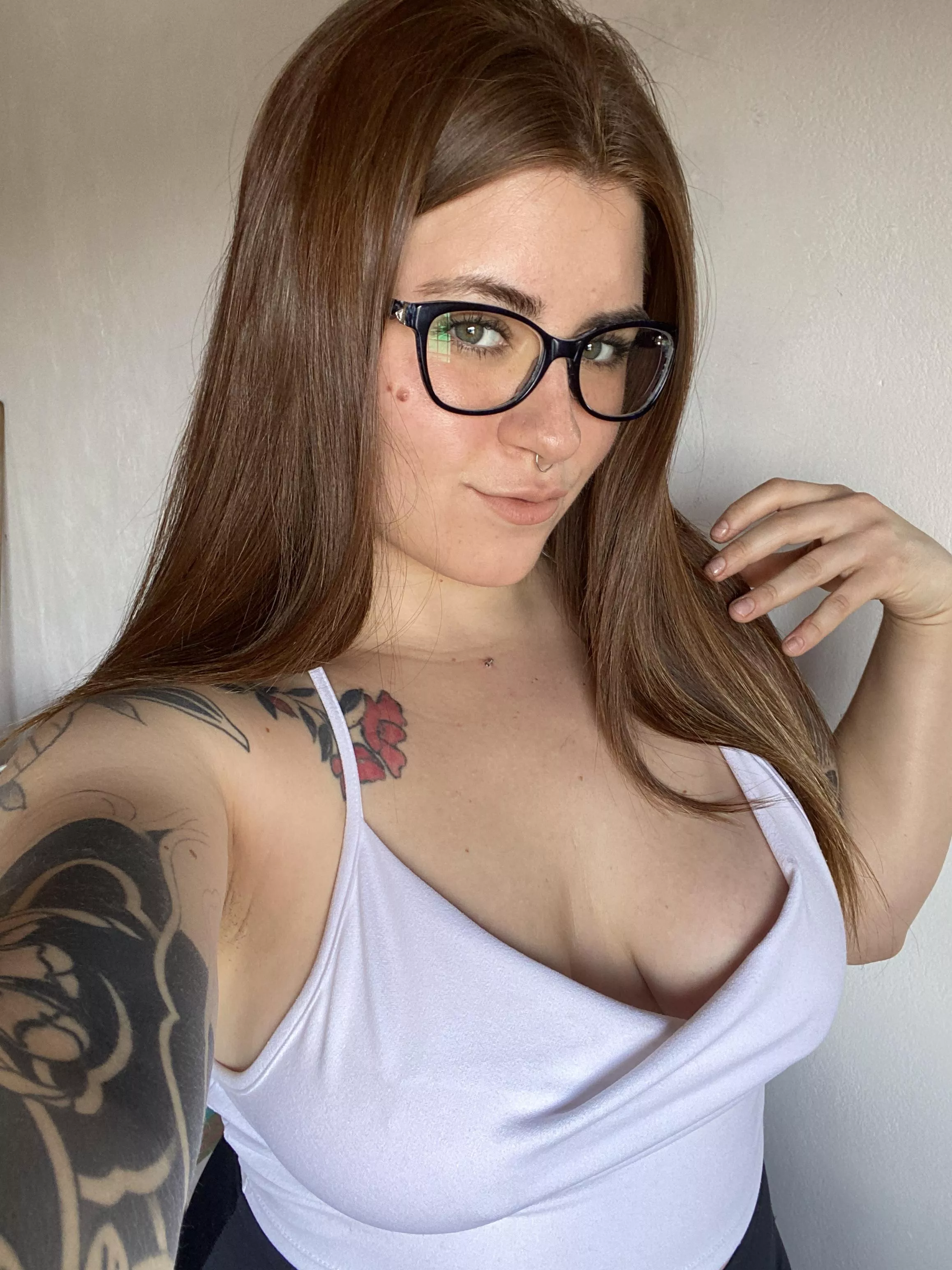 Charming my way in with my glasses on.