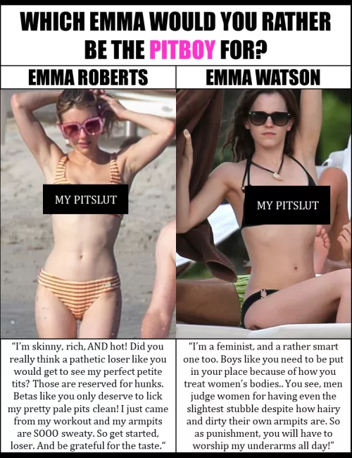 Emma Roberts or Emma Watson? Who's Your Pit Mistress?
