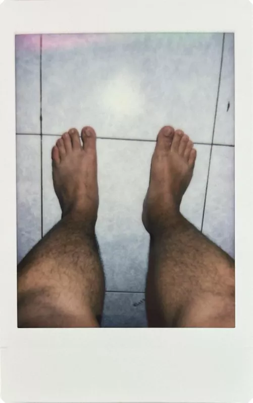 Polaroid of my fat toes