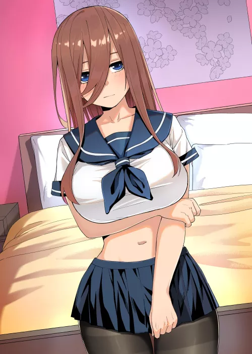 Slutty schoolgirl Miku