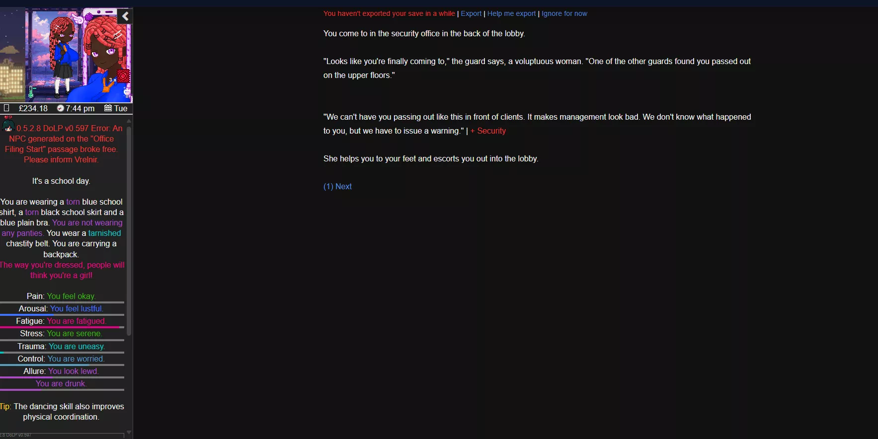 an error happened don't know were to put it