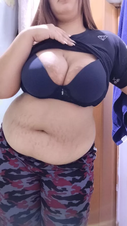 My belly button has a strange and deep shape but I love seeing it 