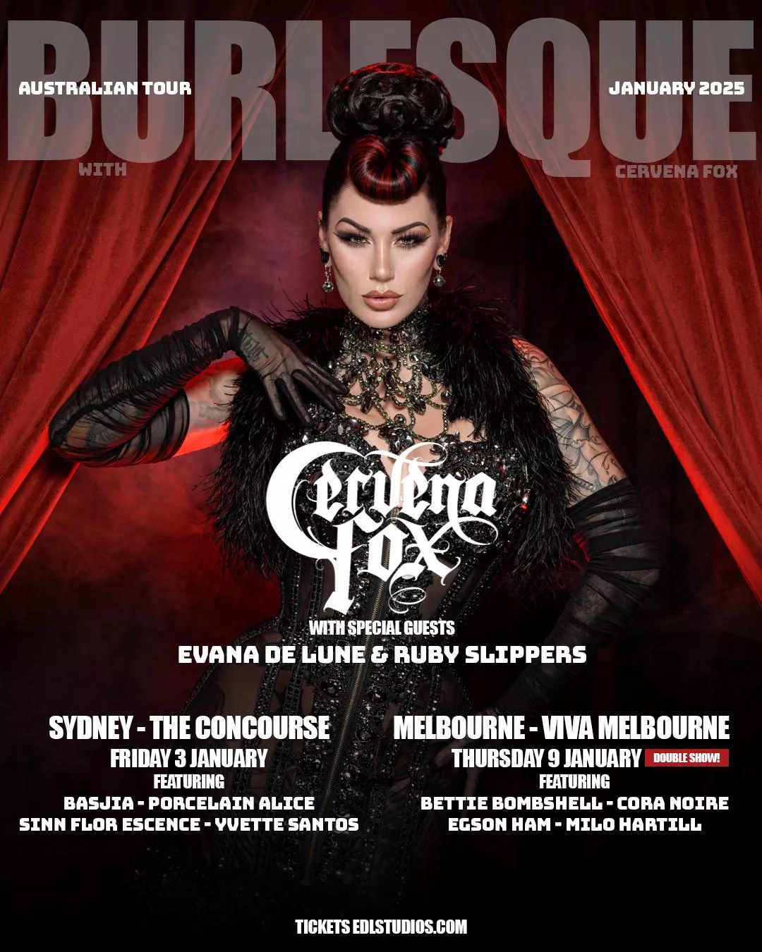 So excited for my first shows of 2025 with Cervana Fox and a bunch of other icons! 💃