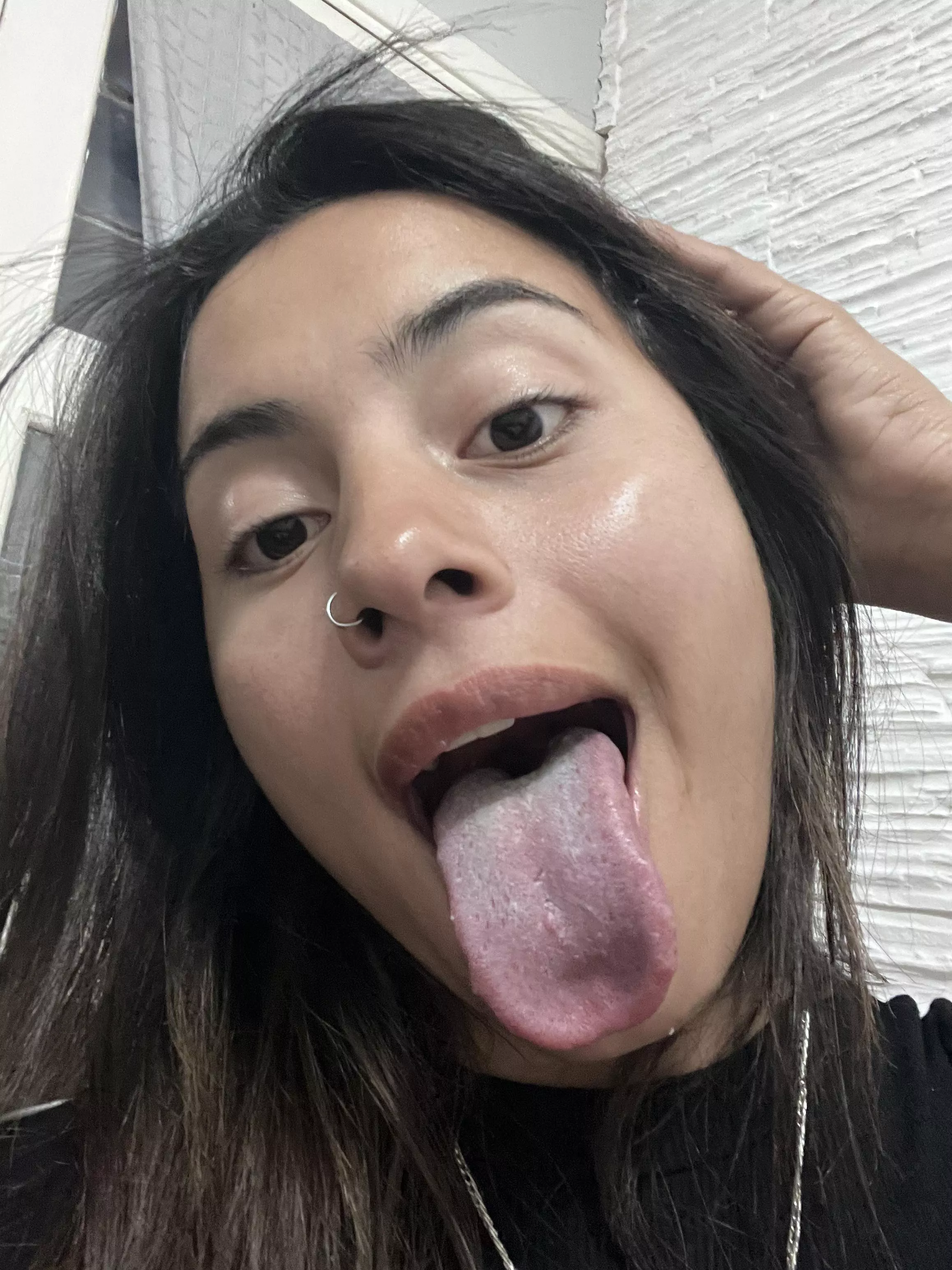 Do you notice something different in my language? Maybe it's the scar from my piercing or my white tongue, which do you like more?