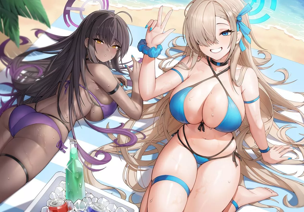 Asuna and Karin At The Beach (MoRung)