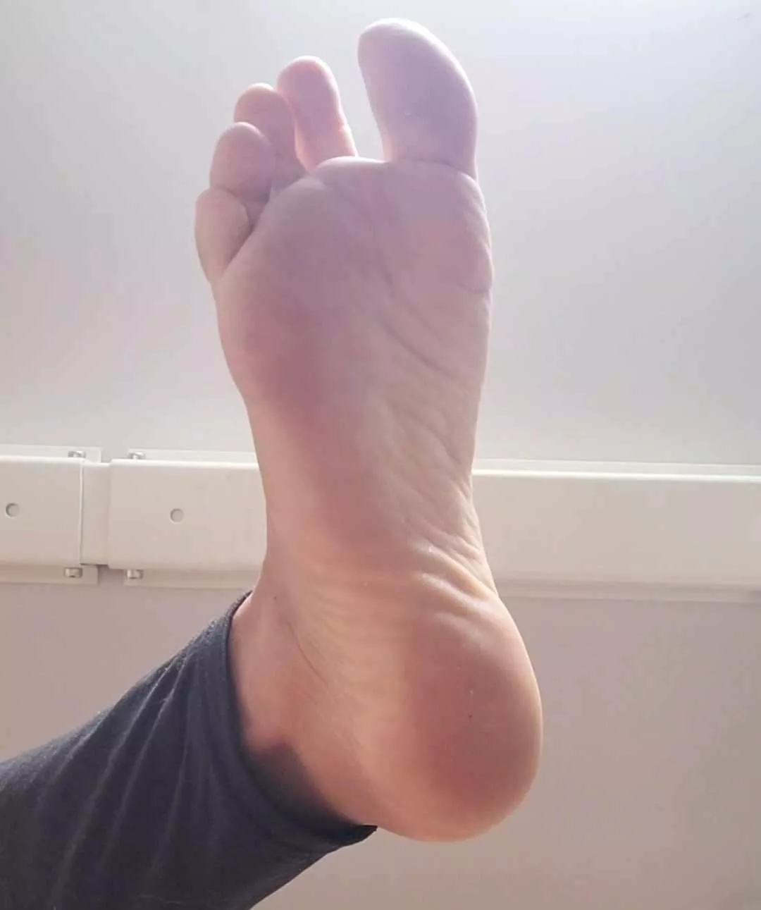Do you wish you were laying under me sniffing my smelly soles while I work? 