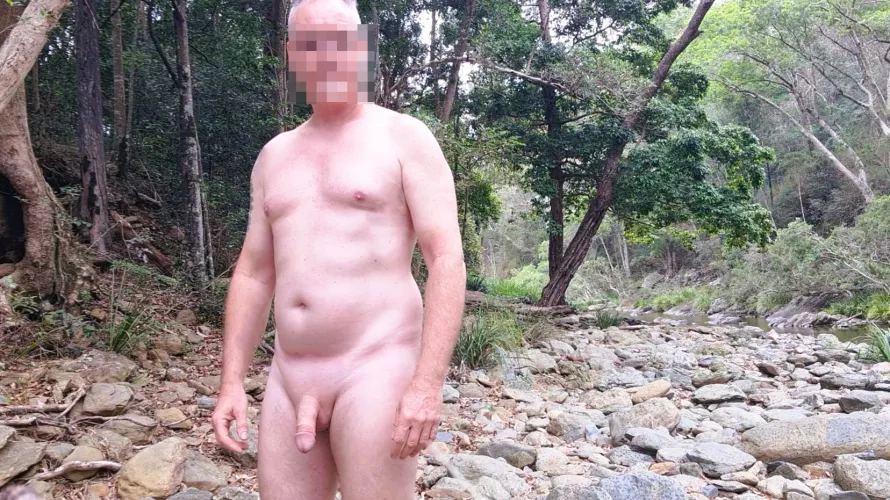 exploring creeks on an overcast rainy day