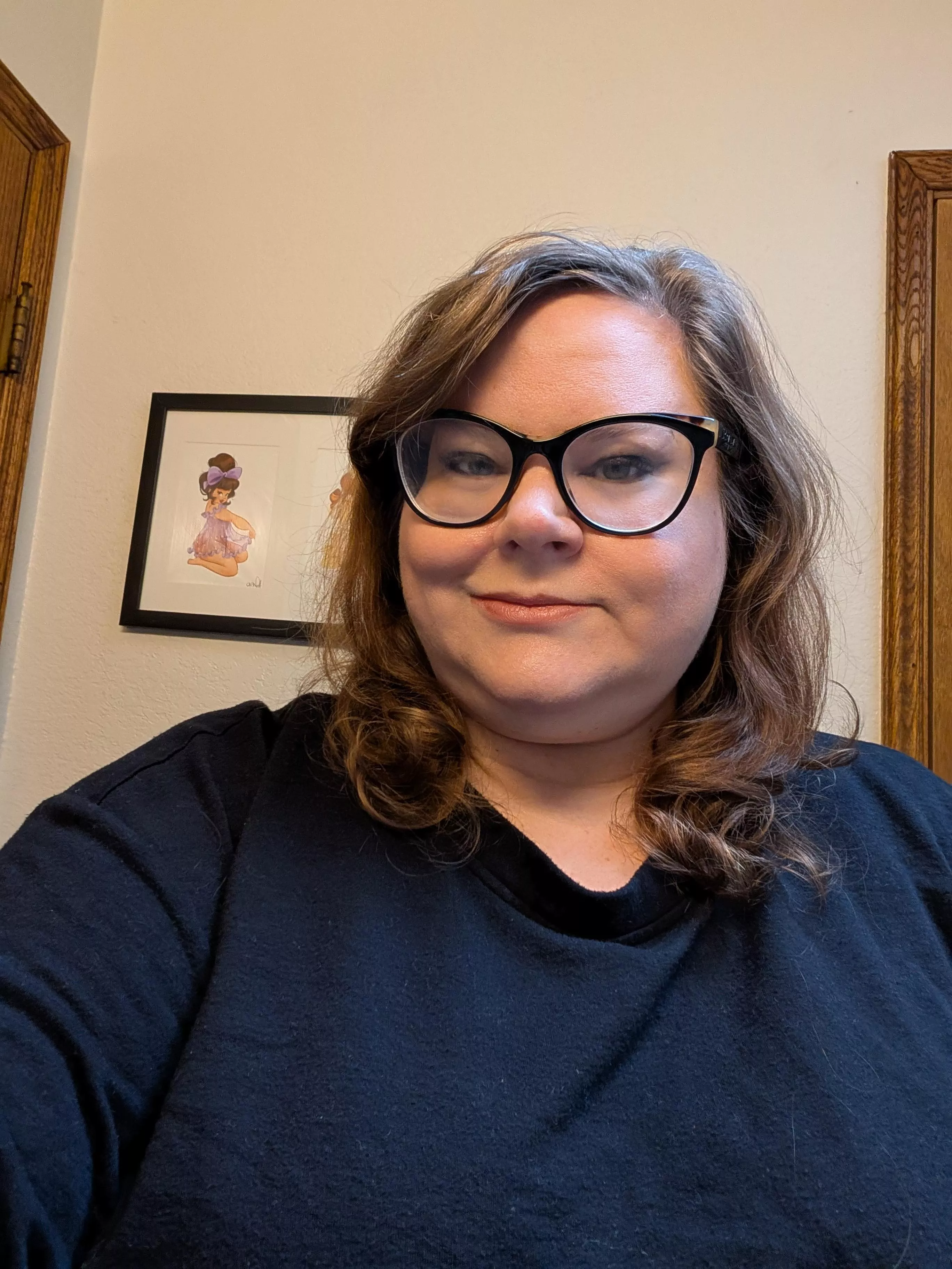 Feeling cute in a simple black sweater.