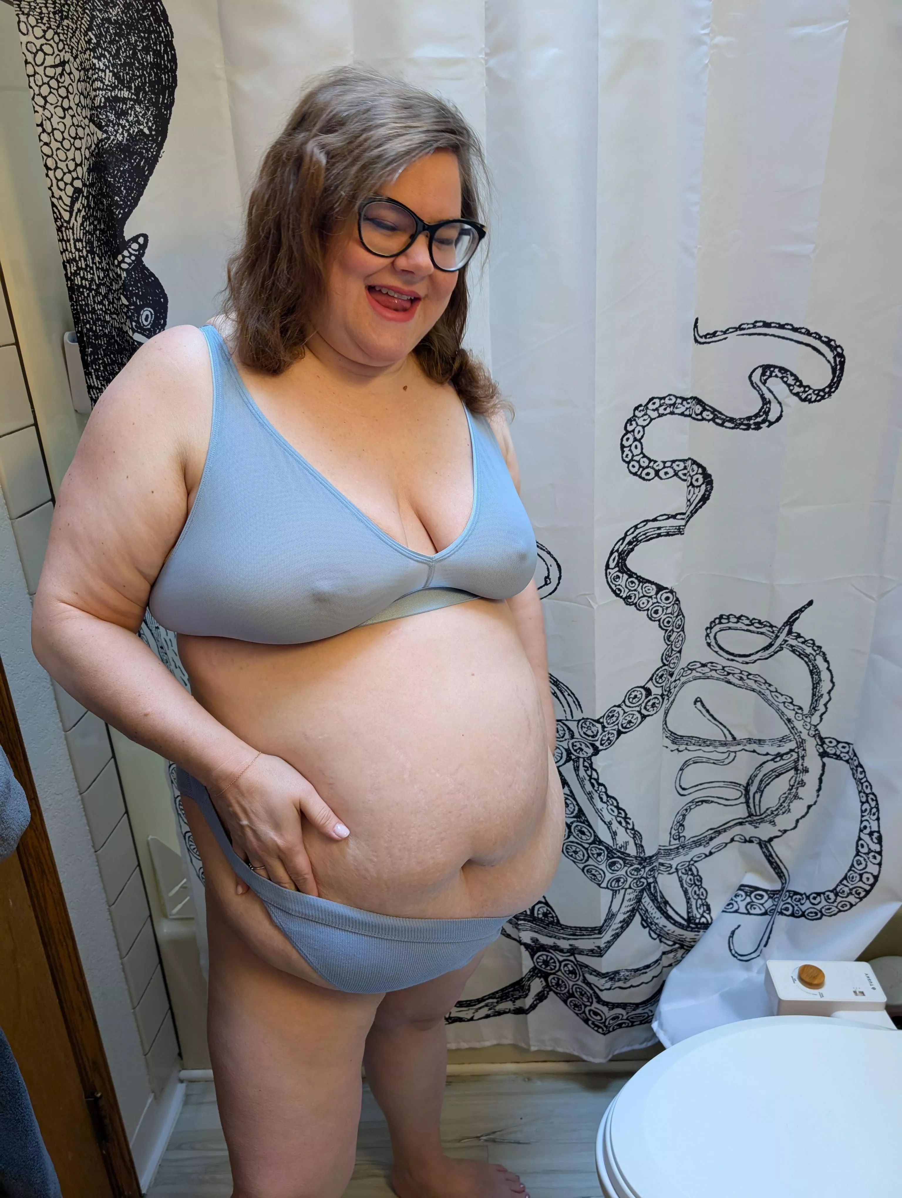 I love these blue string bikinis