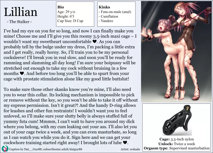 She wants to show her caged boytoy her love ❤︎ [Futa-on-male] [Anal] [Cumflation] [Yandere] (Artist: wokada)