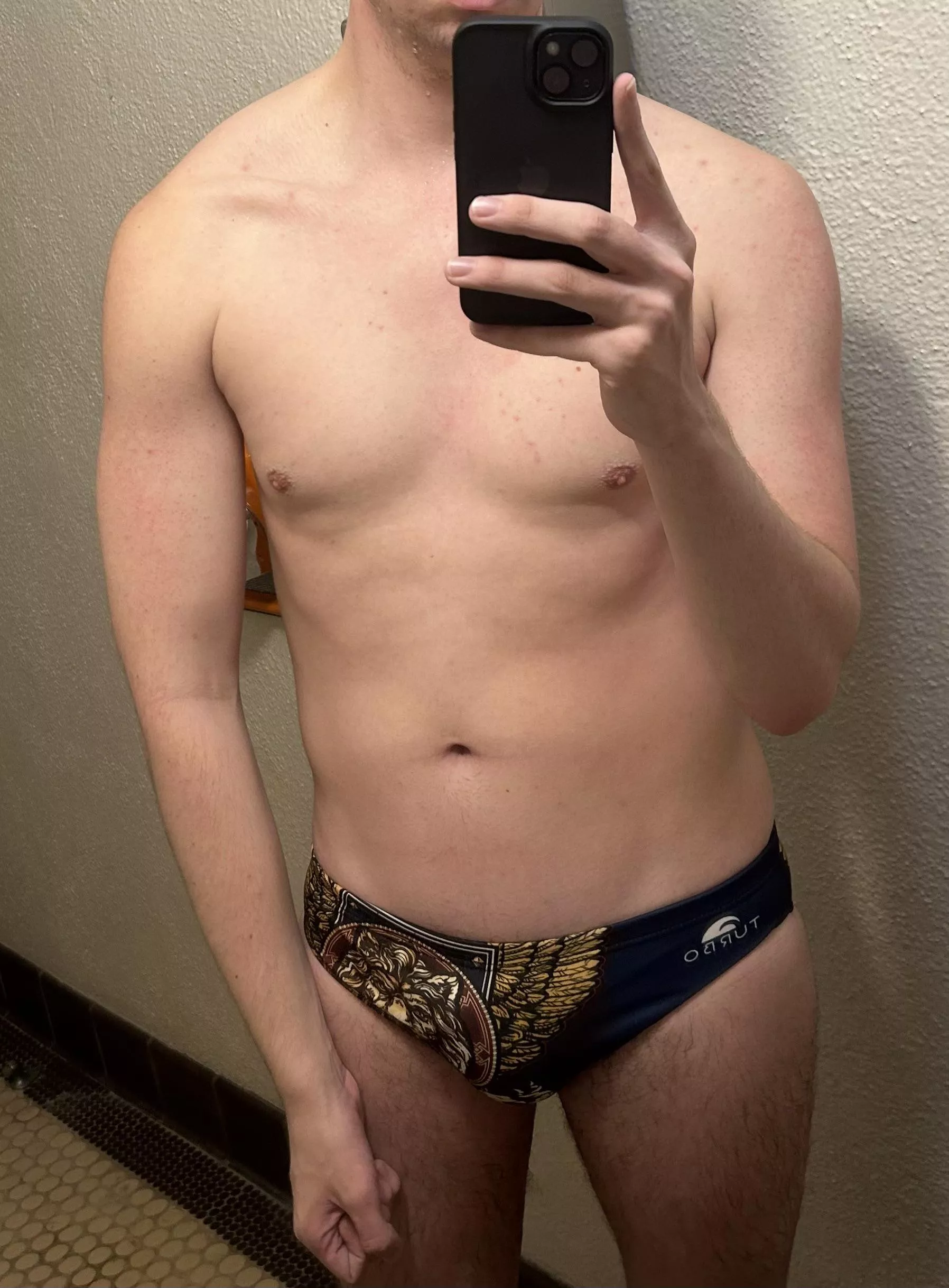 Swim done, need some head in the locker room