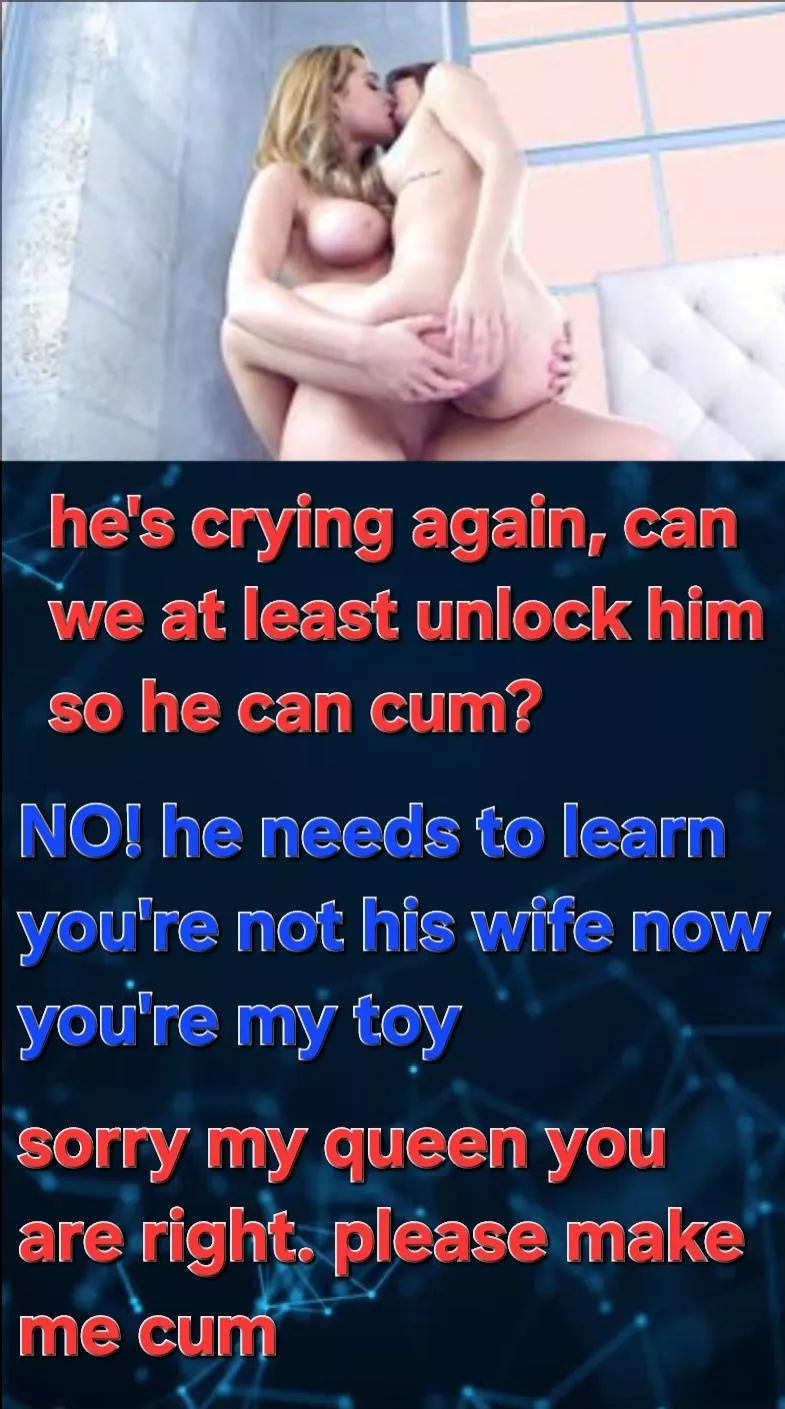 They made you watch every night the love of you life totally and 100% taken by this strong sexy woman. There was some love there but it was like she was brainwashed by this woman. You were there Pathetic whimping pet now