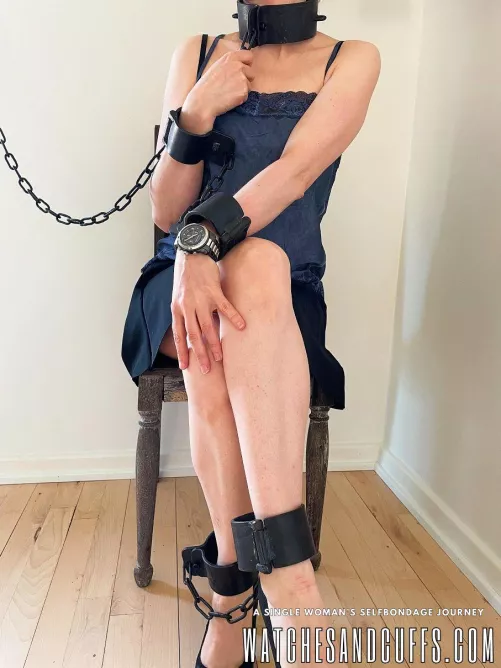 An anchor point on the wall and a full set of metal restraints, and I can have my own little prison in the corner at home