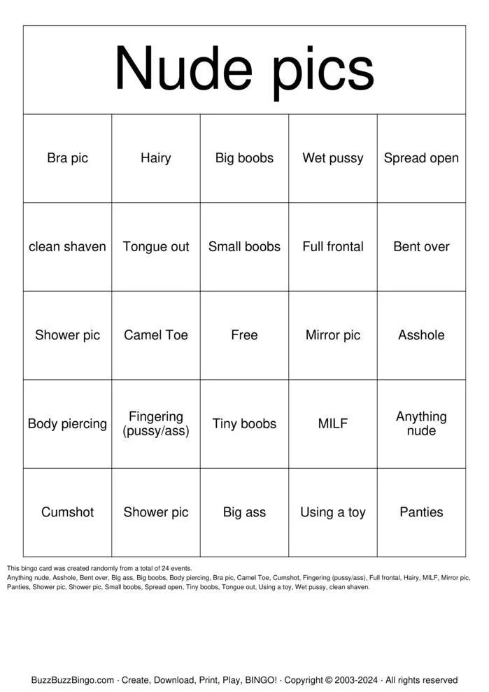 Any ladies wanna help complete a bingo card won’t post without consent 