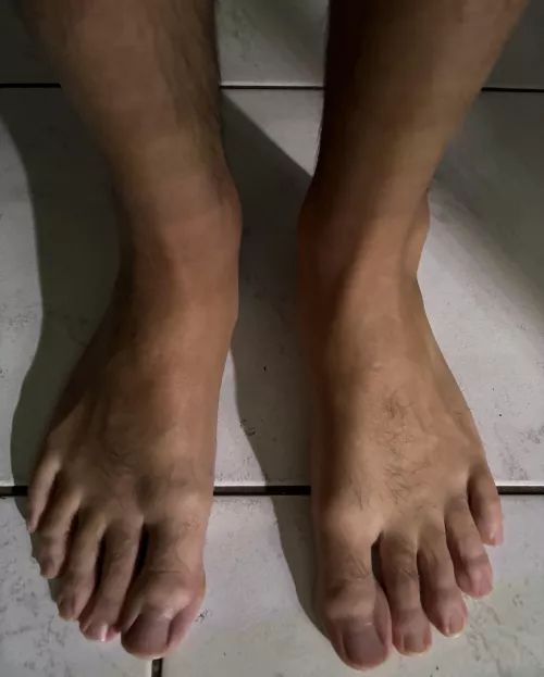 Cool tile on my hot feet