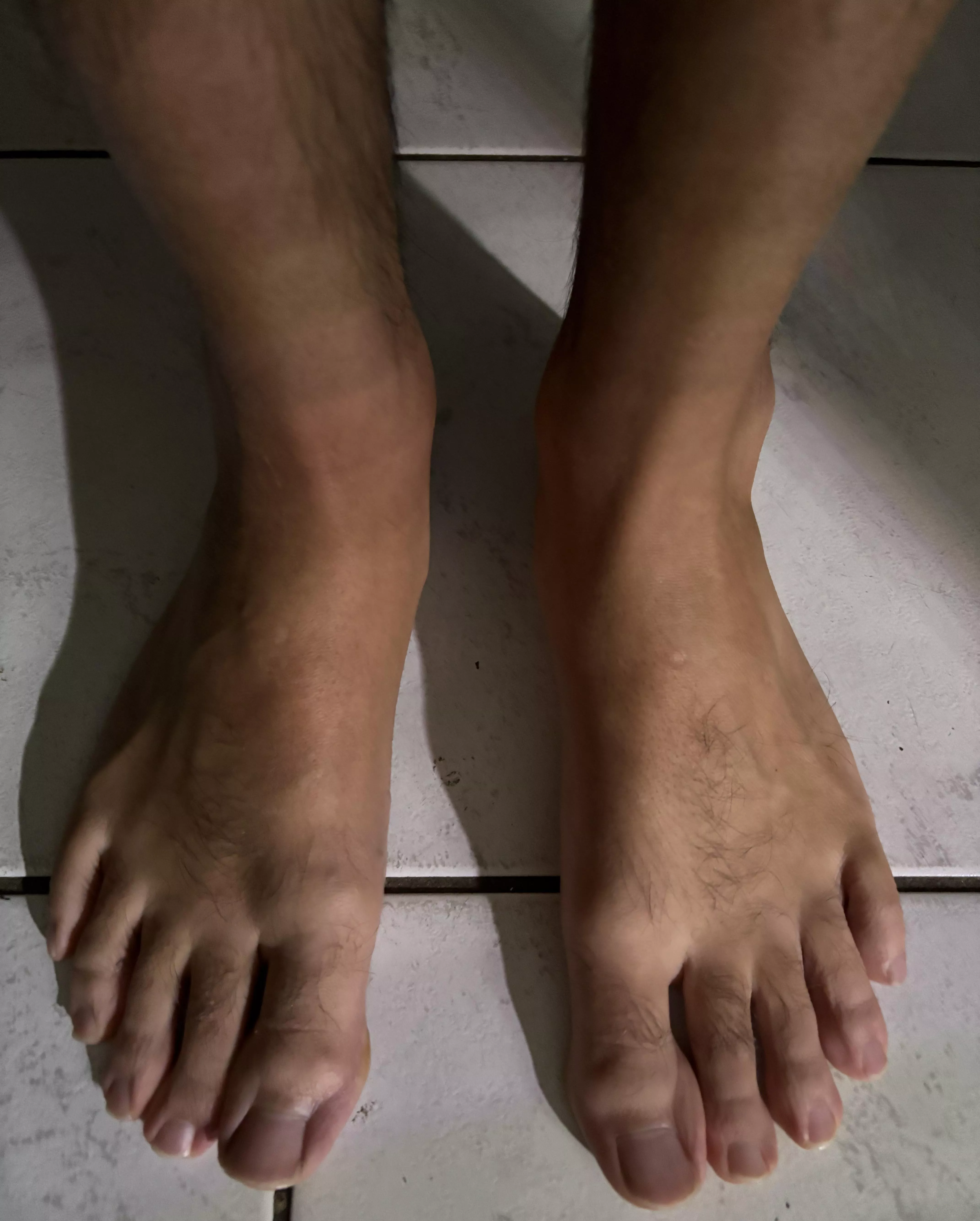 Cool tile on my hot feet