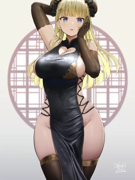 Curvy body of Oekakizuki, so damn hot  