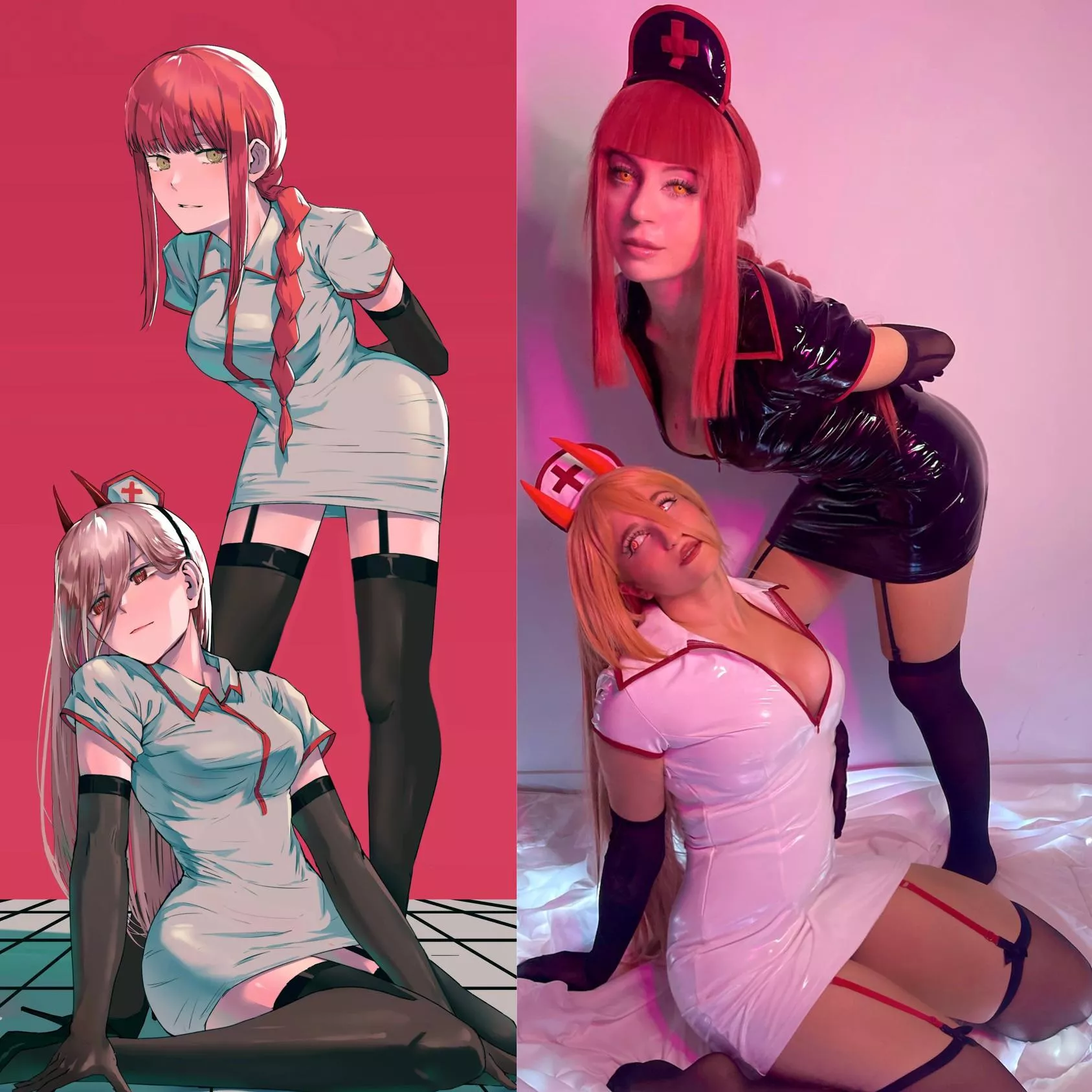 @makimawaiima and @rijiiliones recreate nurse makima and power