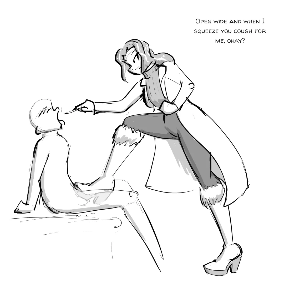 Oh, she will make him cough.