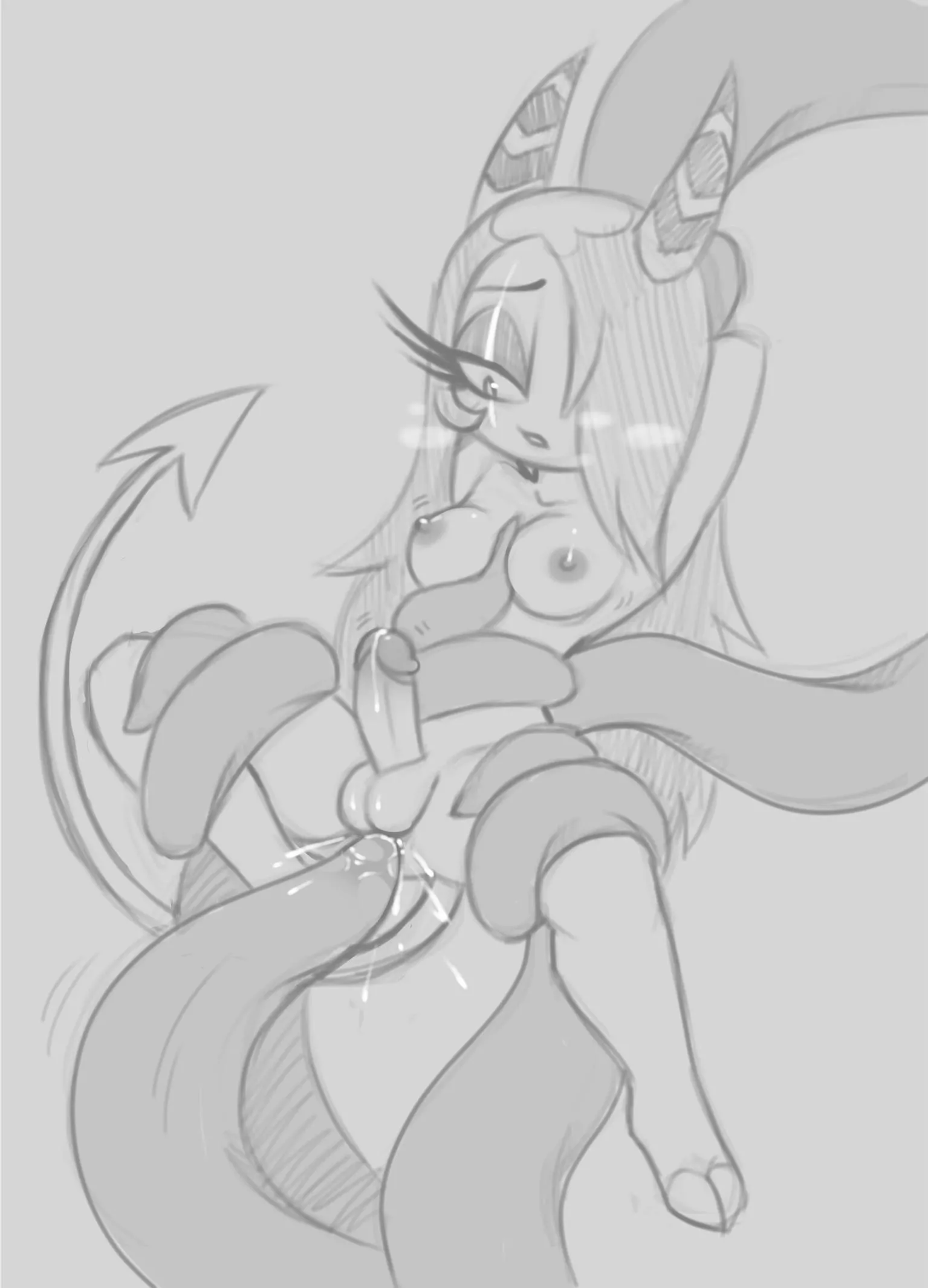 Sallie May with tentacles sketch, art by me, (xXBluessinbinXx)