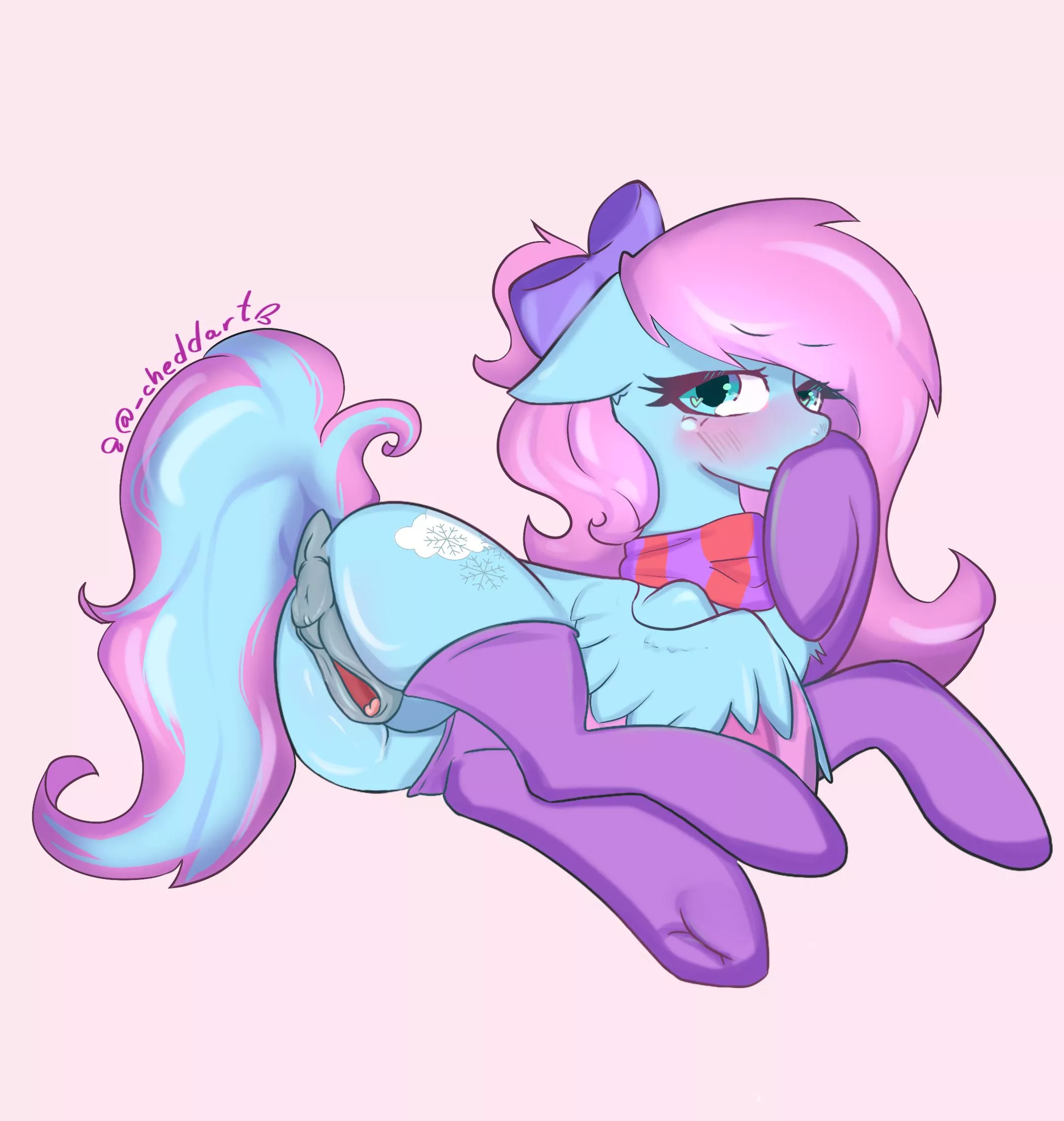 shy and soft pegasus <33 (art by me cheddart)
