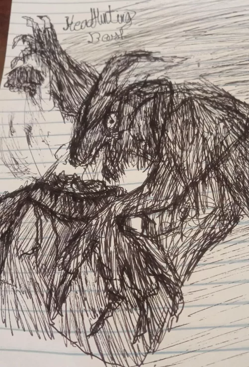 The head hunting beast drawing 