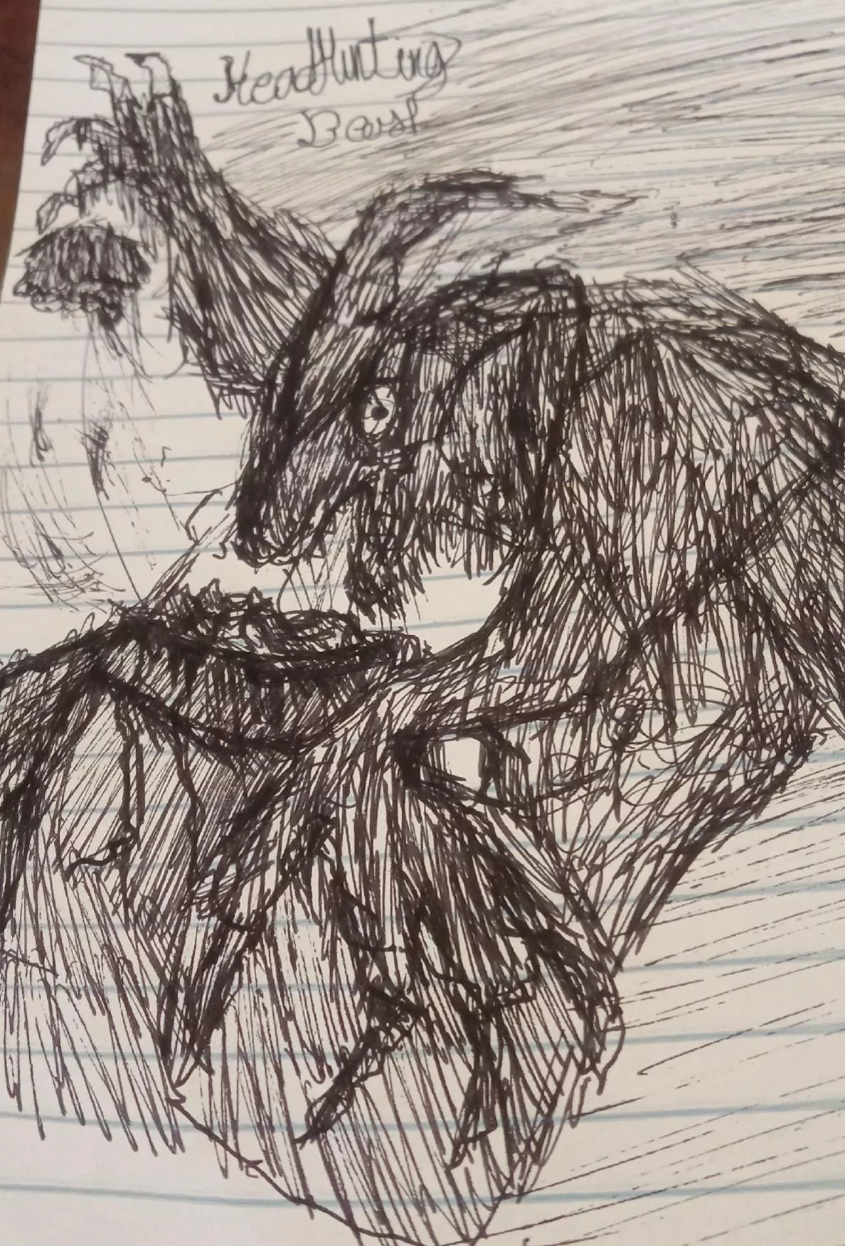 The head hunting beast drawing 