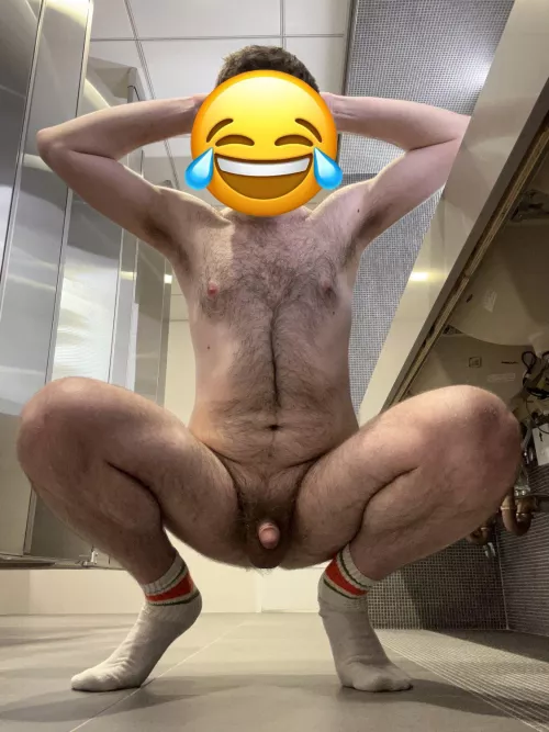 When his boss found out he’d been slacking at work, he made Jake pose butt naked in the office bathroom for everyone in the company to see