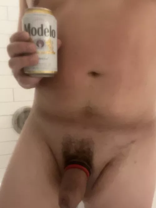 An after gym Modelo to help cool down 