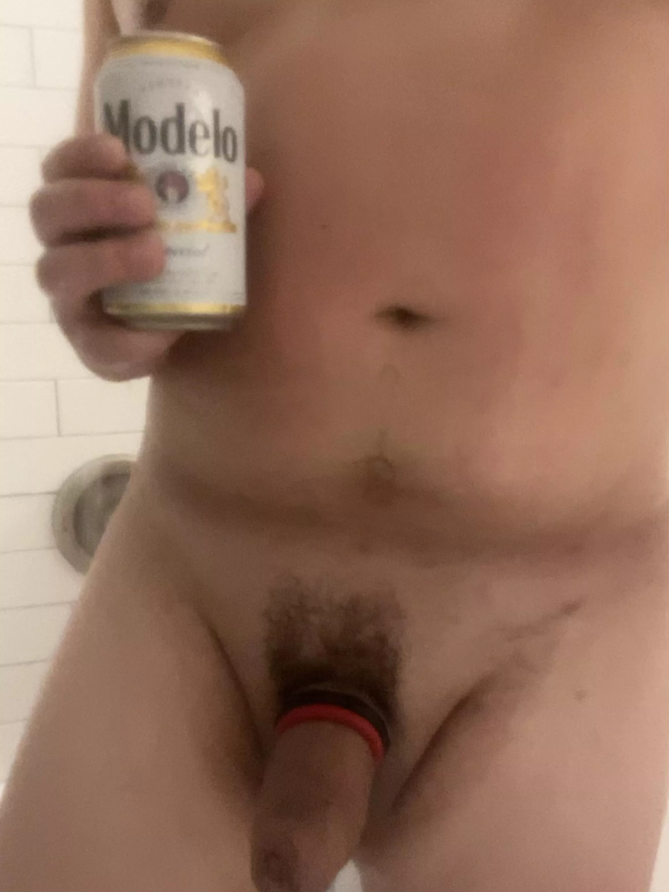 An after gym Modelo to help cool down 